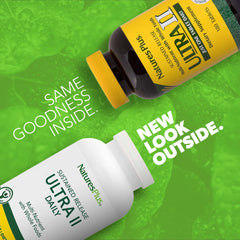 Close-up of Ultra II Daily label highlighting whole foods multivitamin