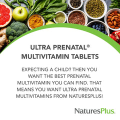 NaturesPlus Prenatal bottle with supplement facts panel