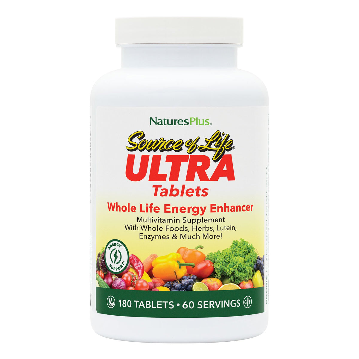 Bottle of NaturesPlus Ultra Source of Life Multivitamin 180 tablets