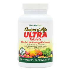 Bottle of NaturesPlus Ultra Source of Life Multivitamin (90 tablets)