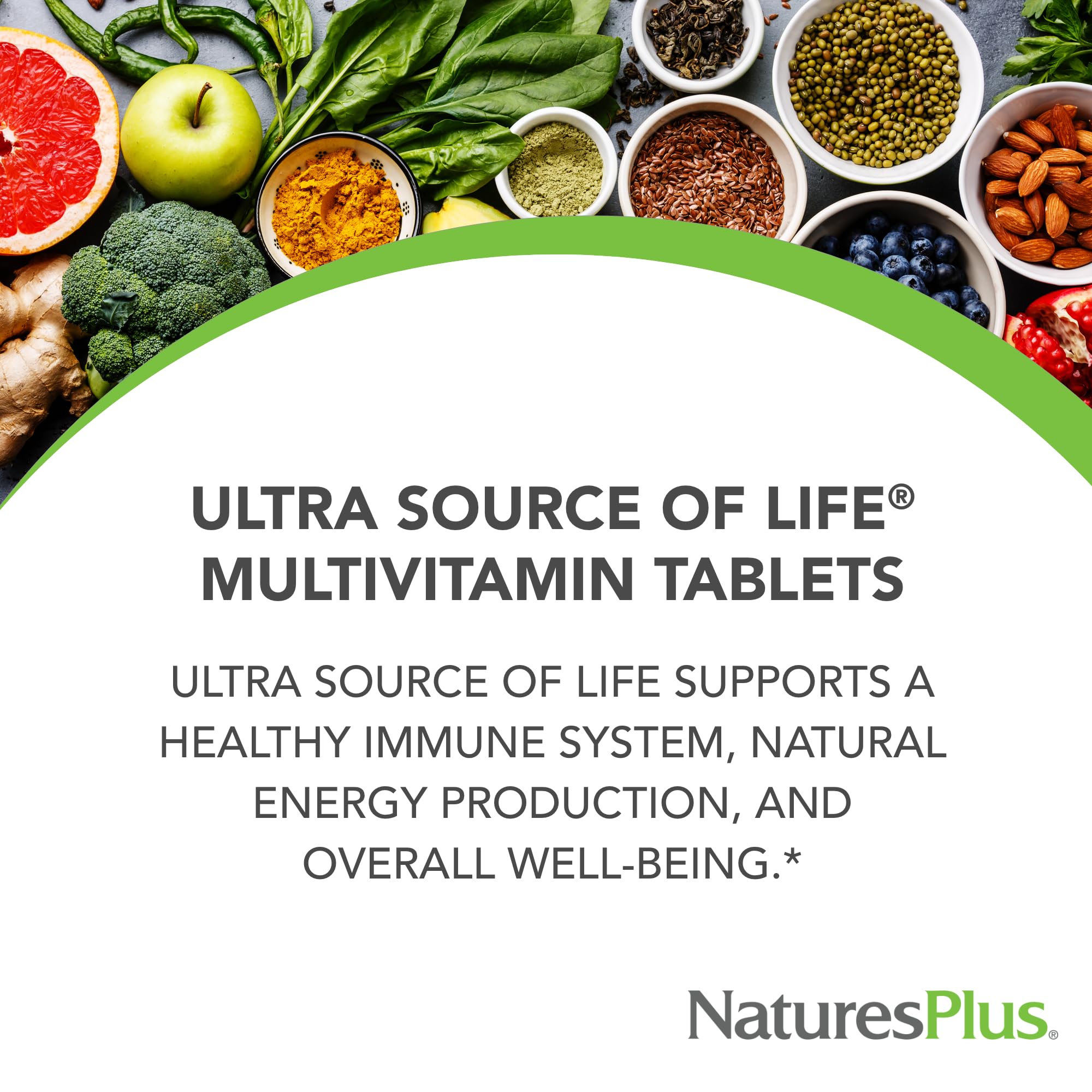 Nutrition facts panel for Ultra Source of Life Multivitamin