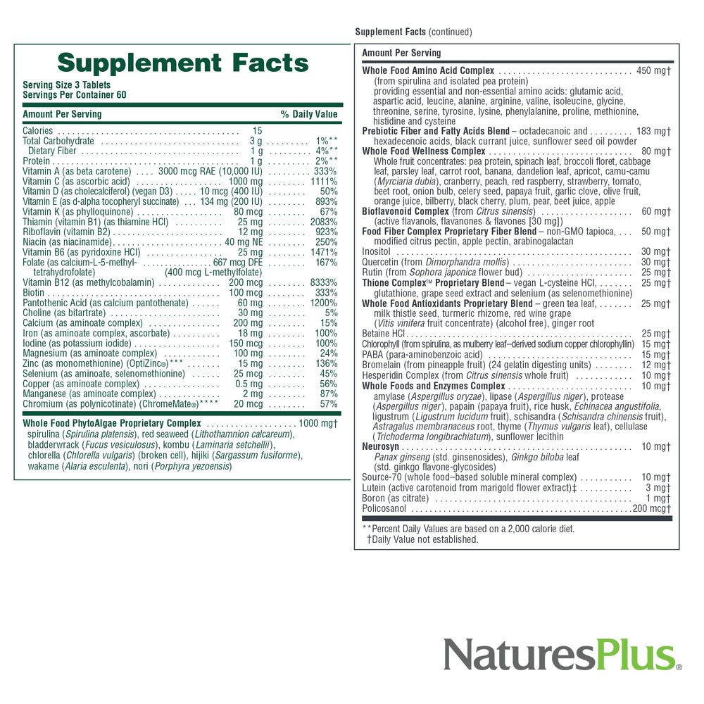 Vegetarian and gluten-free icon on NaturesPlus product