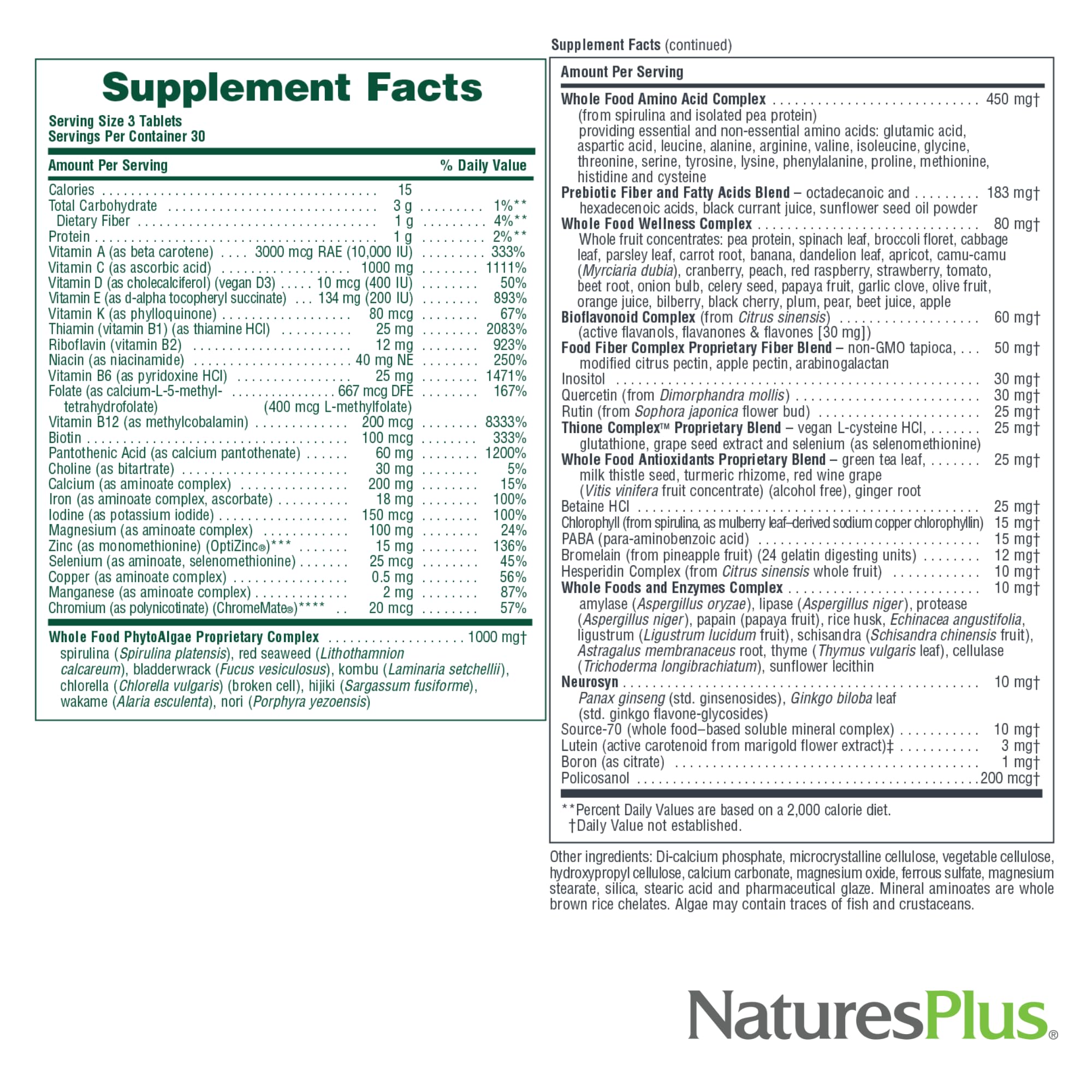 Gluten-free and vegetarian multivitamin packaging