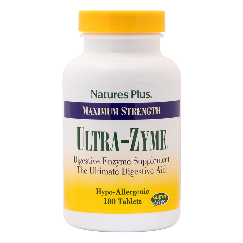 NaturesPlus Ultra-Zyme 180 Tablets packaging – front view