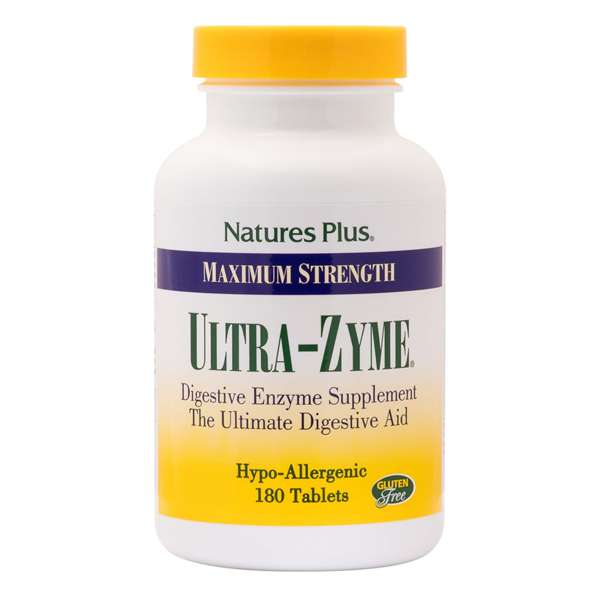 NaturesPlus Ultra-Zyme 180 Tablets packaging – front view