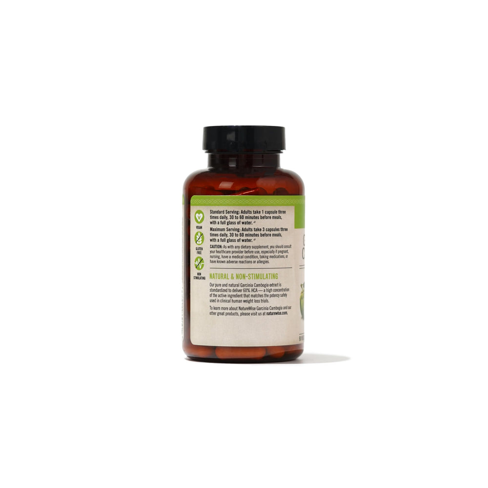 NatureWise Garcinia Cambogia vegan capsules in a bottle