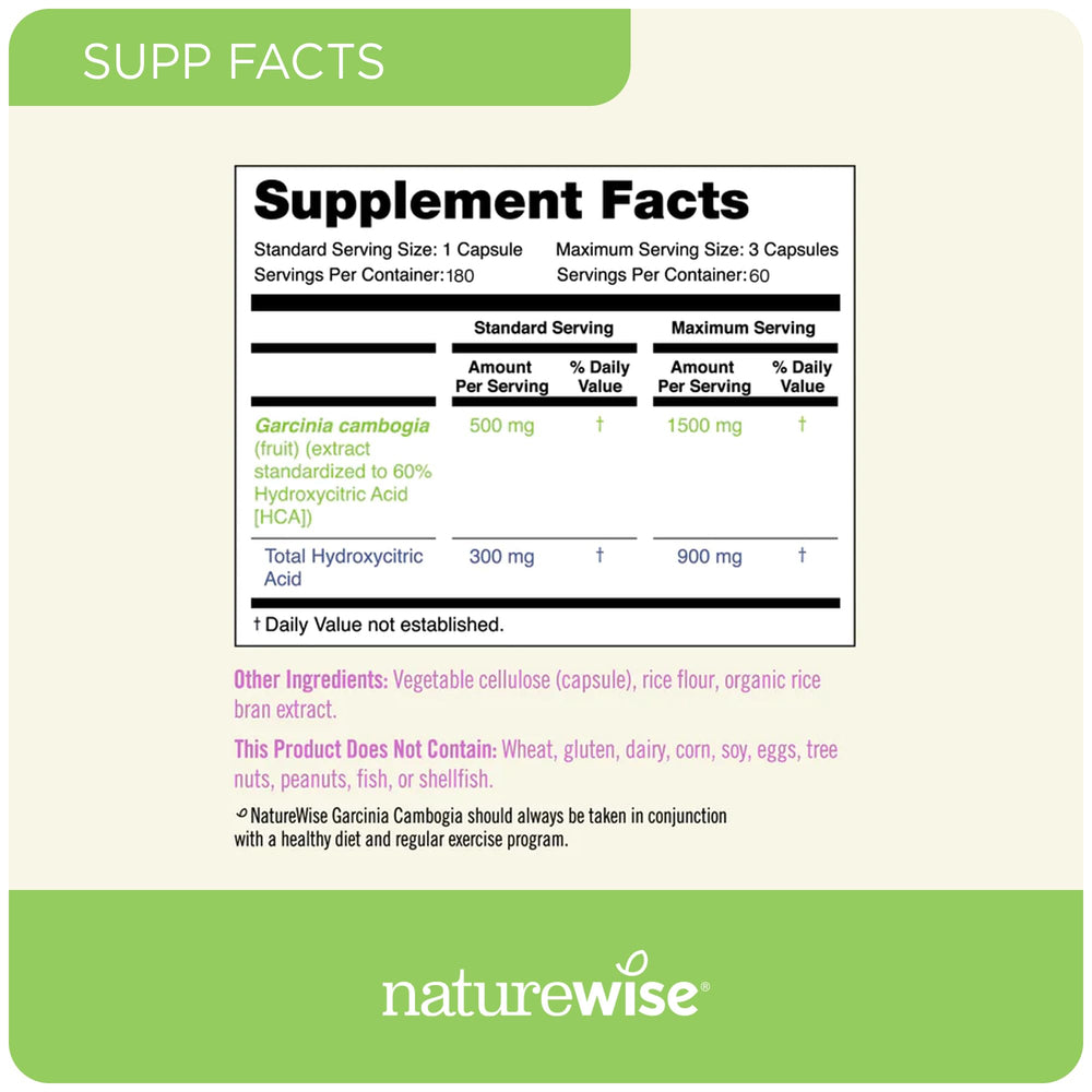 Close-up of NatureWise Garcinia Cambogia bottle