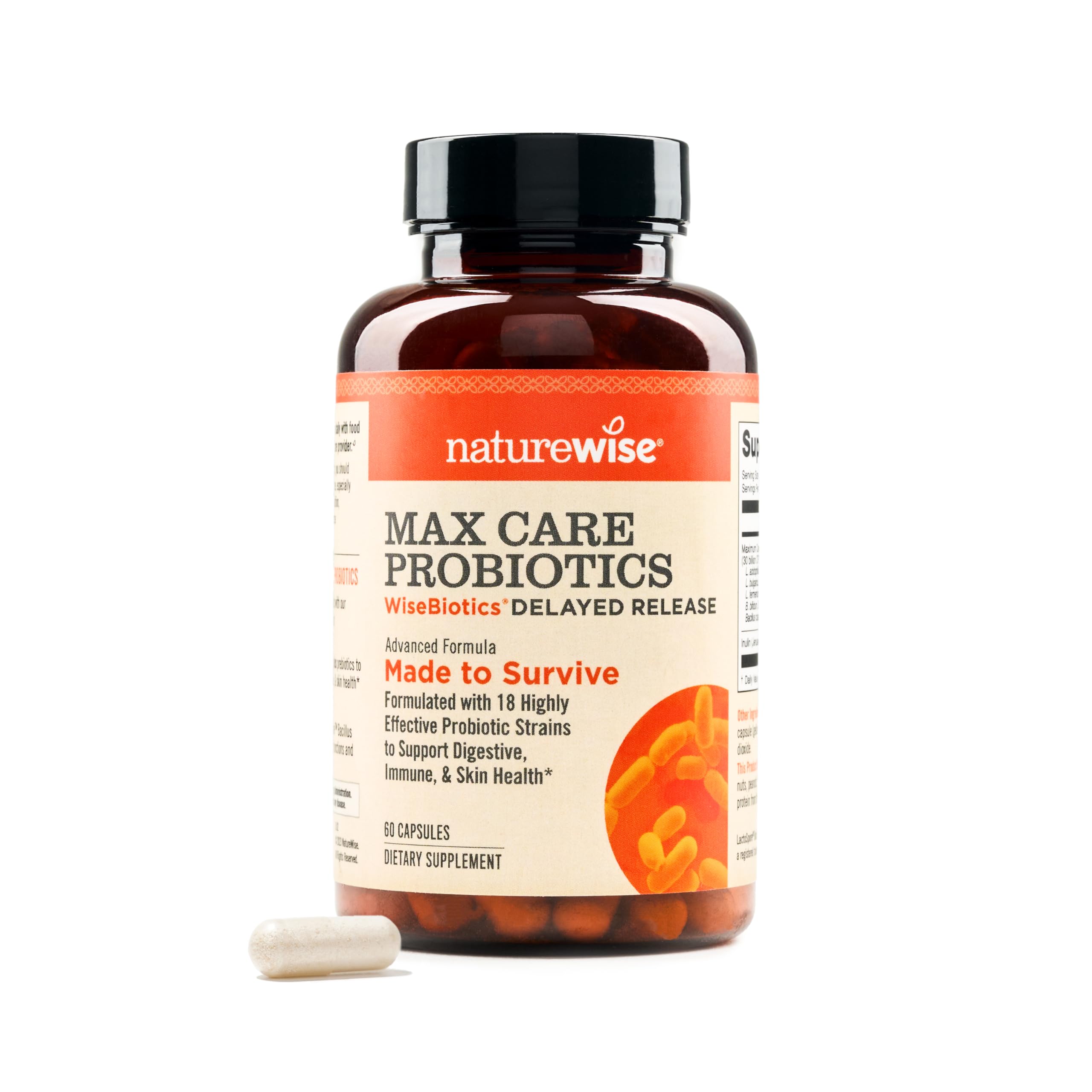 NatureWise Max Probiotics bottle with 60 capsules