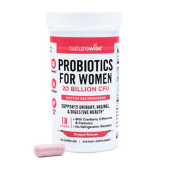 NatureWise Women's Probiotics bottle and capsules (hero image)