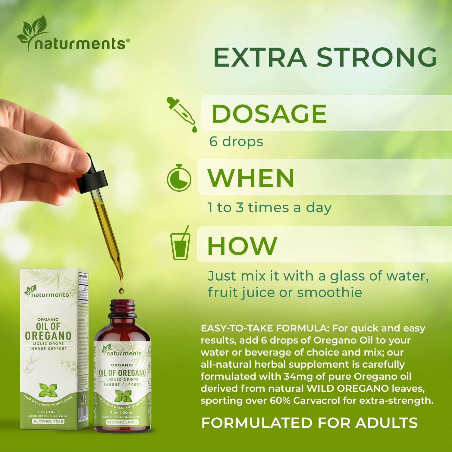Ingredients: organic oregano oil and organic extra virgin olive oil