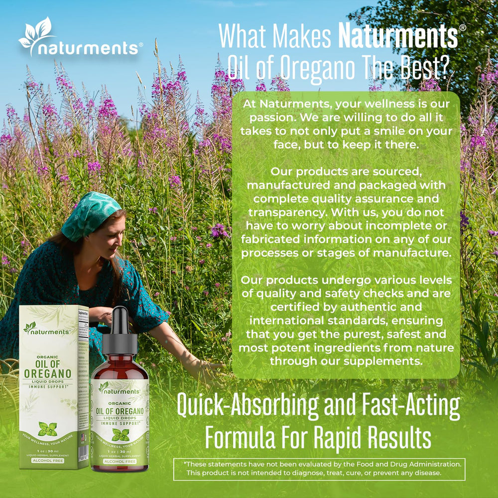 Packaging box and bottle of Naturments Oregano Oil Drops
