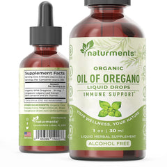 Naturments Oregano Oil Drops bottle side view