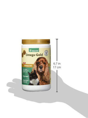 NaturVet Omega-Gold Plus Salmon Oil bottle and packaging