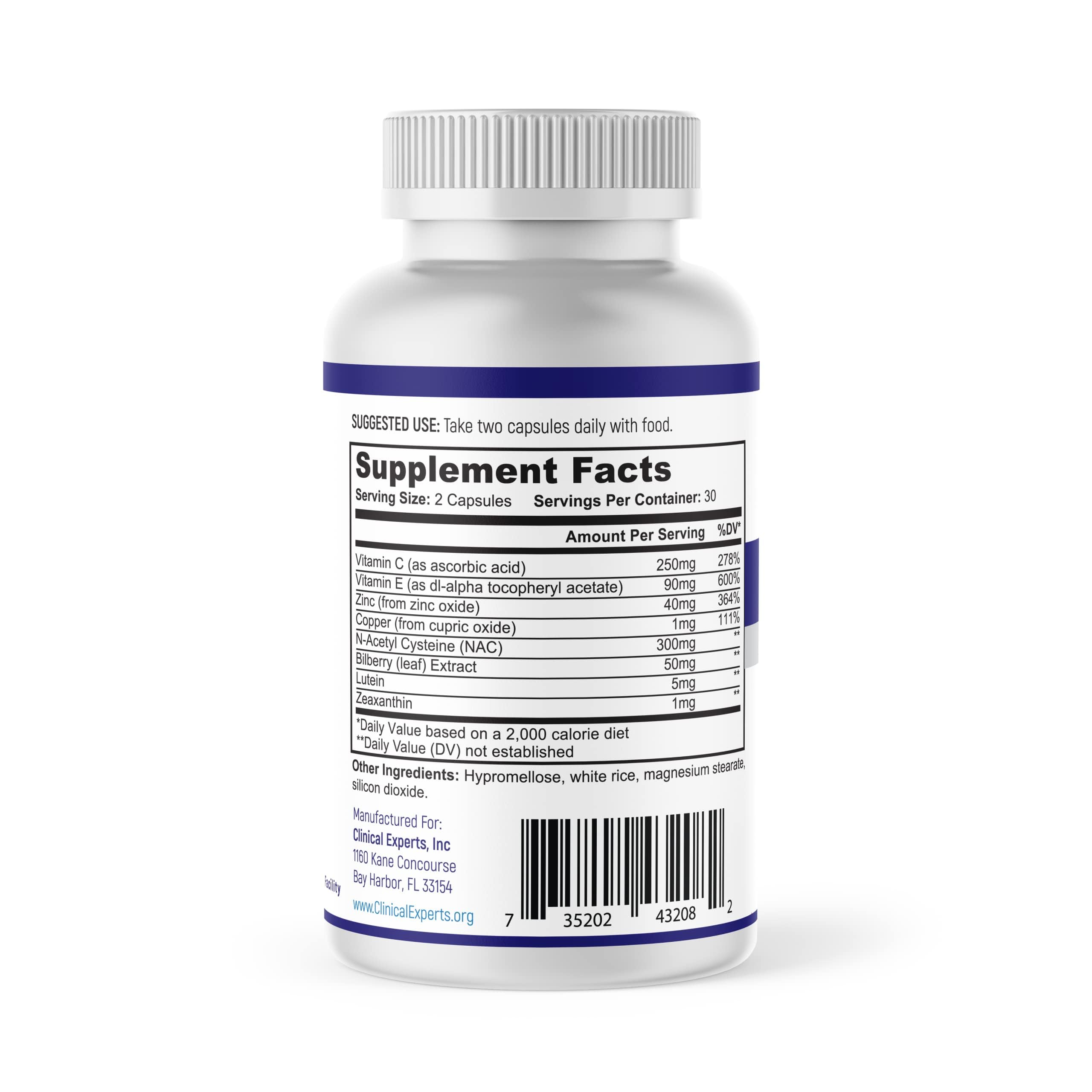 Capsules and bottle shown for Navan CataRx AREDS 2