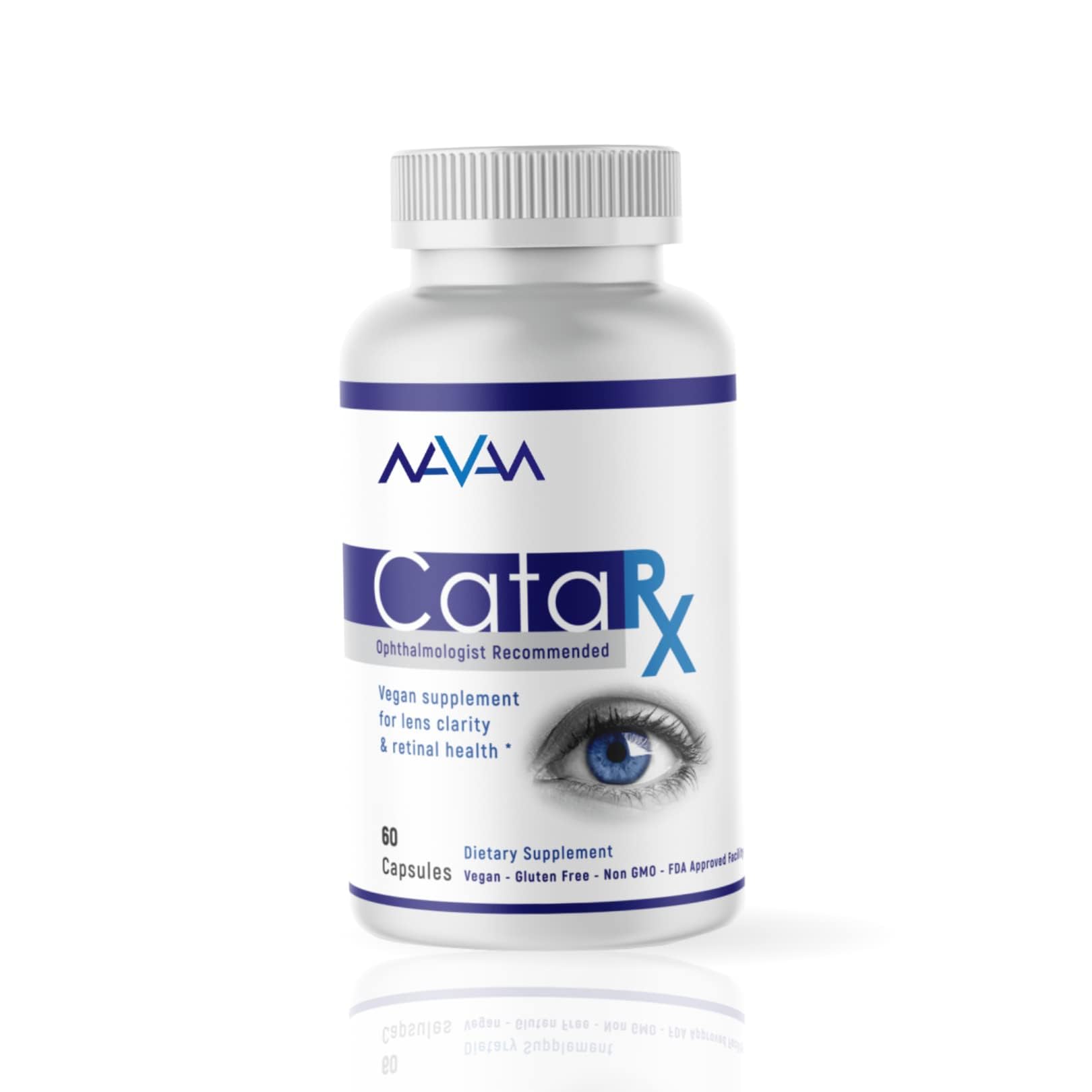 Retina health and lens clarity focus graphic with Navan CataRx