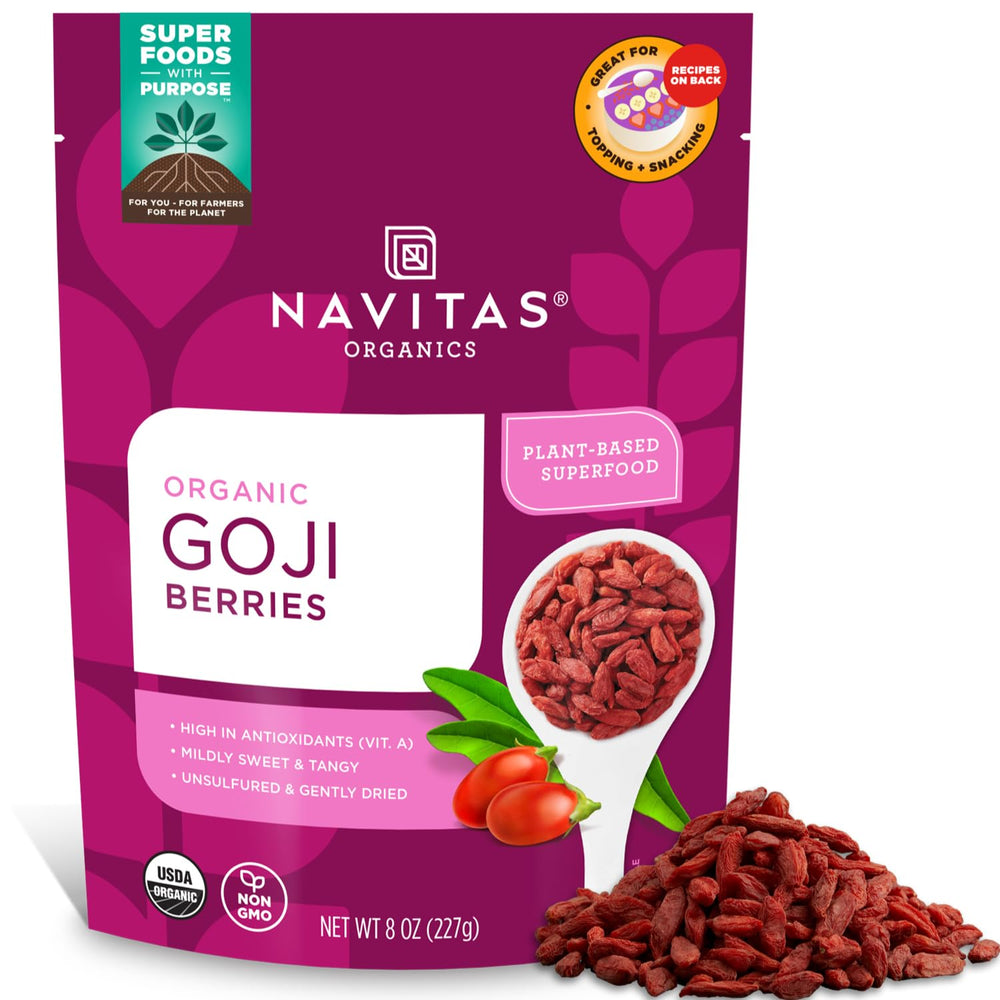 Navitas Organics Goji Berries 8oz bag – hero image