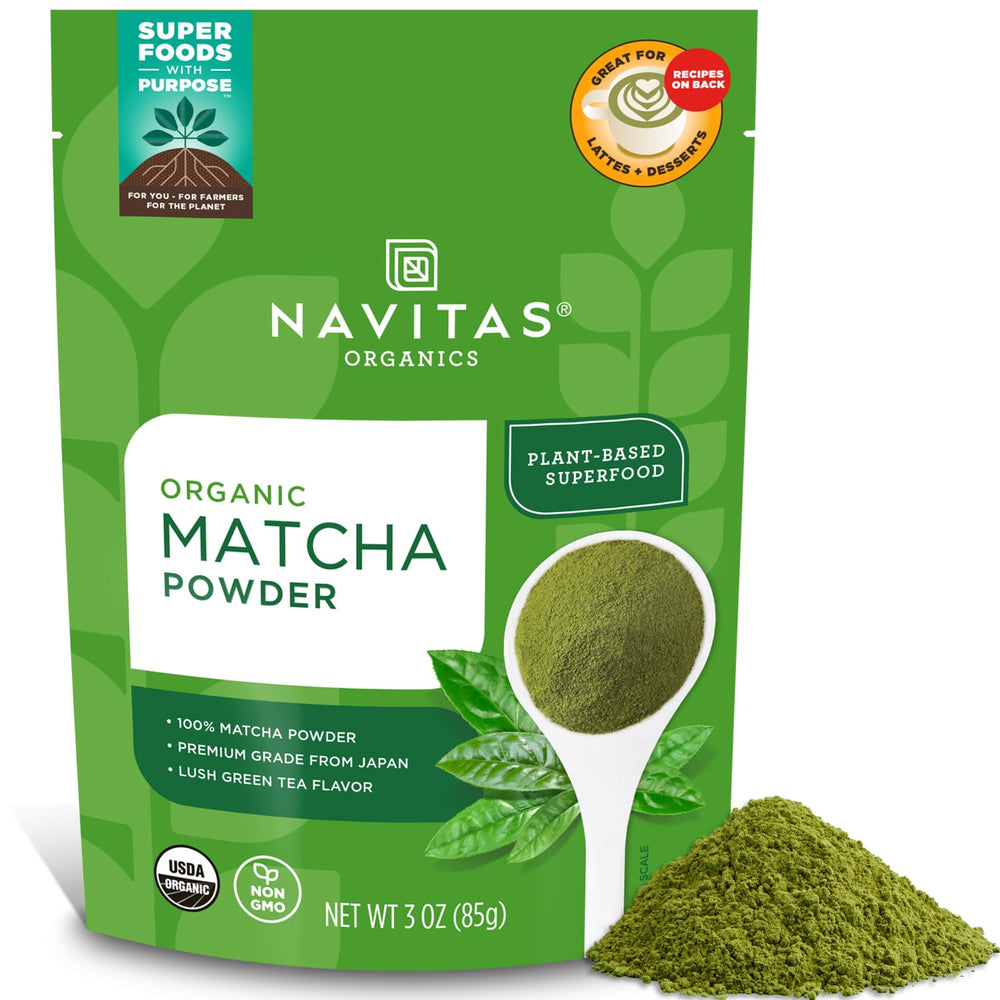 Navitas Organics Matcha Powder 3oz bag – front view