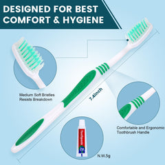 Ergonomic handle and medium-soft bristles for comfortable brushing