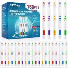 Navona 150-piece individually wrapped toothbrush pack in assorted colors