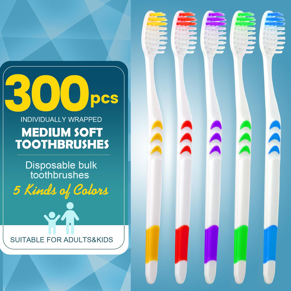 Soft bristles and ergonomic handle close-up of Navona disposable toothbrush.