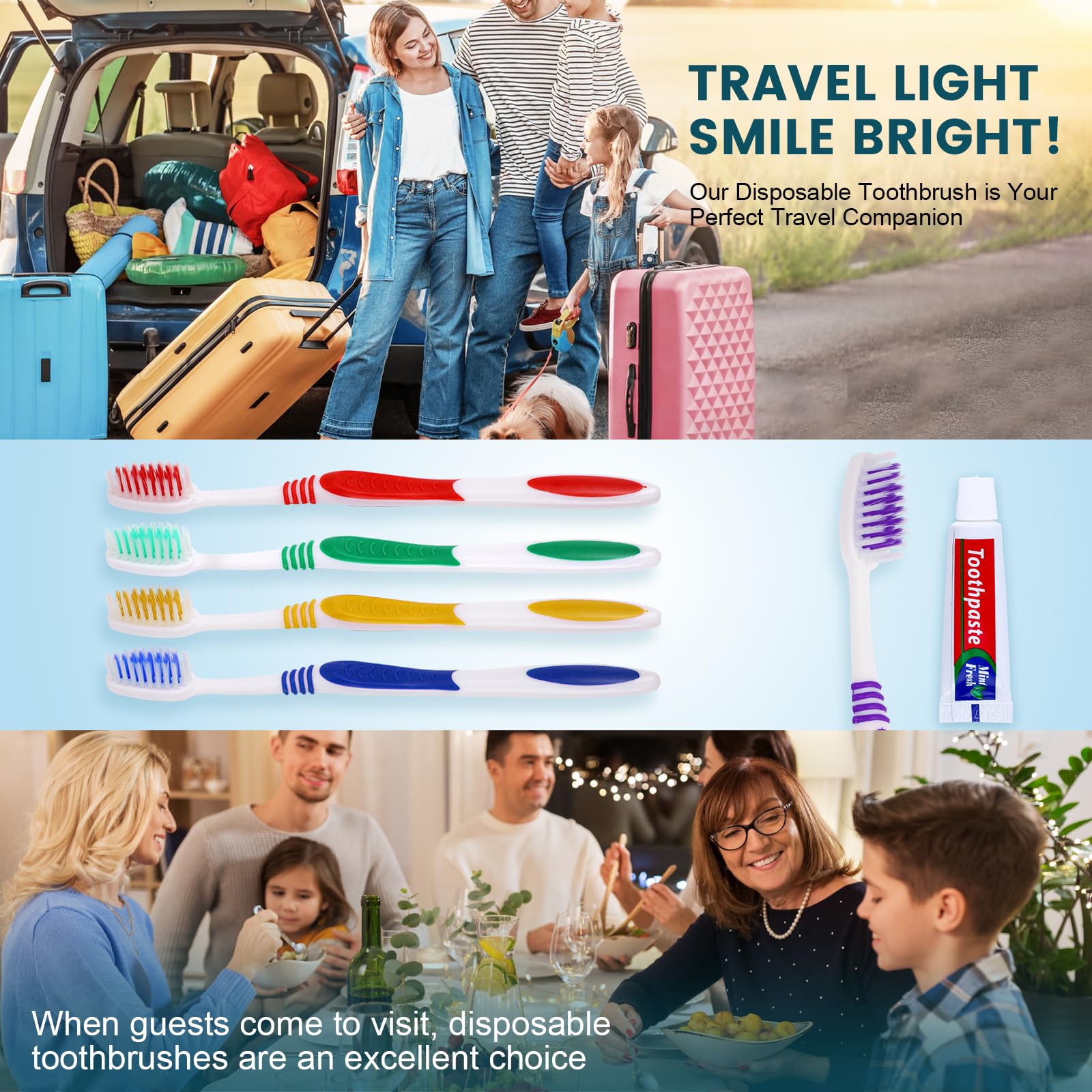 Travel and hotel-friendly disposable toothbrushes