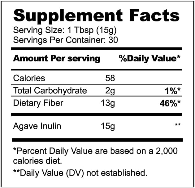 Unflavored agave inulin powder for smoothies and baking