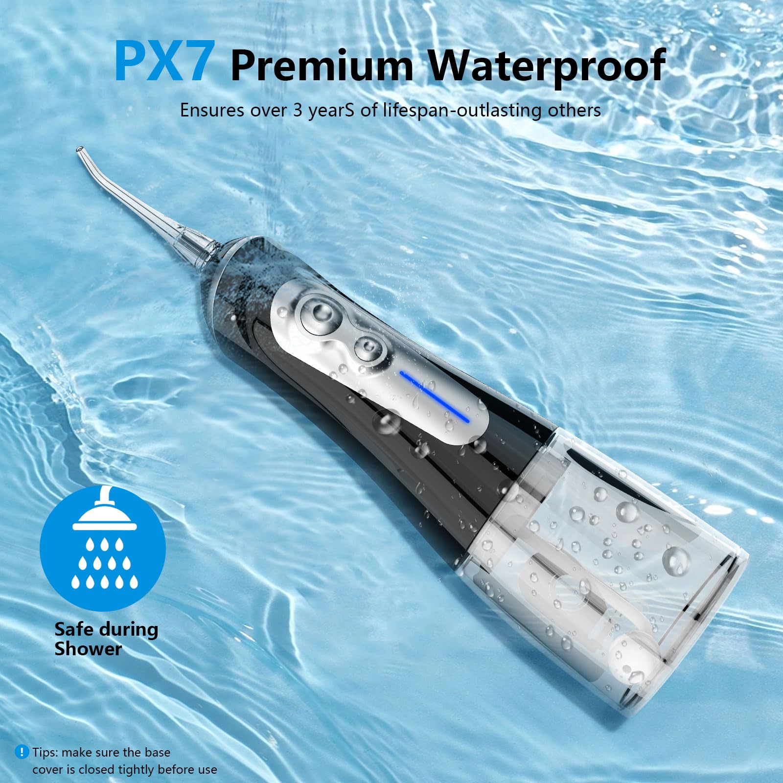 Upgraded 320ml water tank on NBGRLVS cordless dental flosser