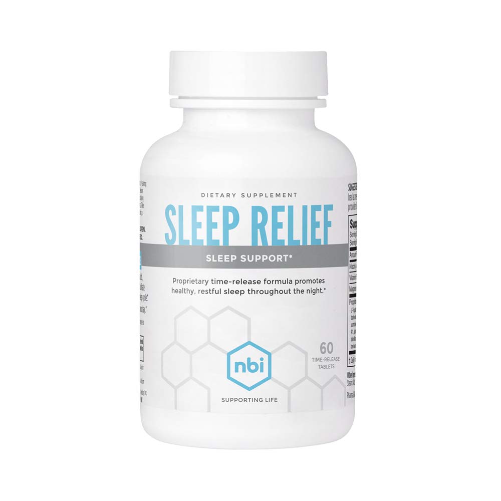 NBI Sleep Relief Melatonin tablets bottle displayed