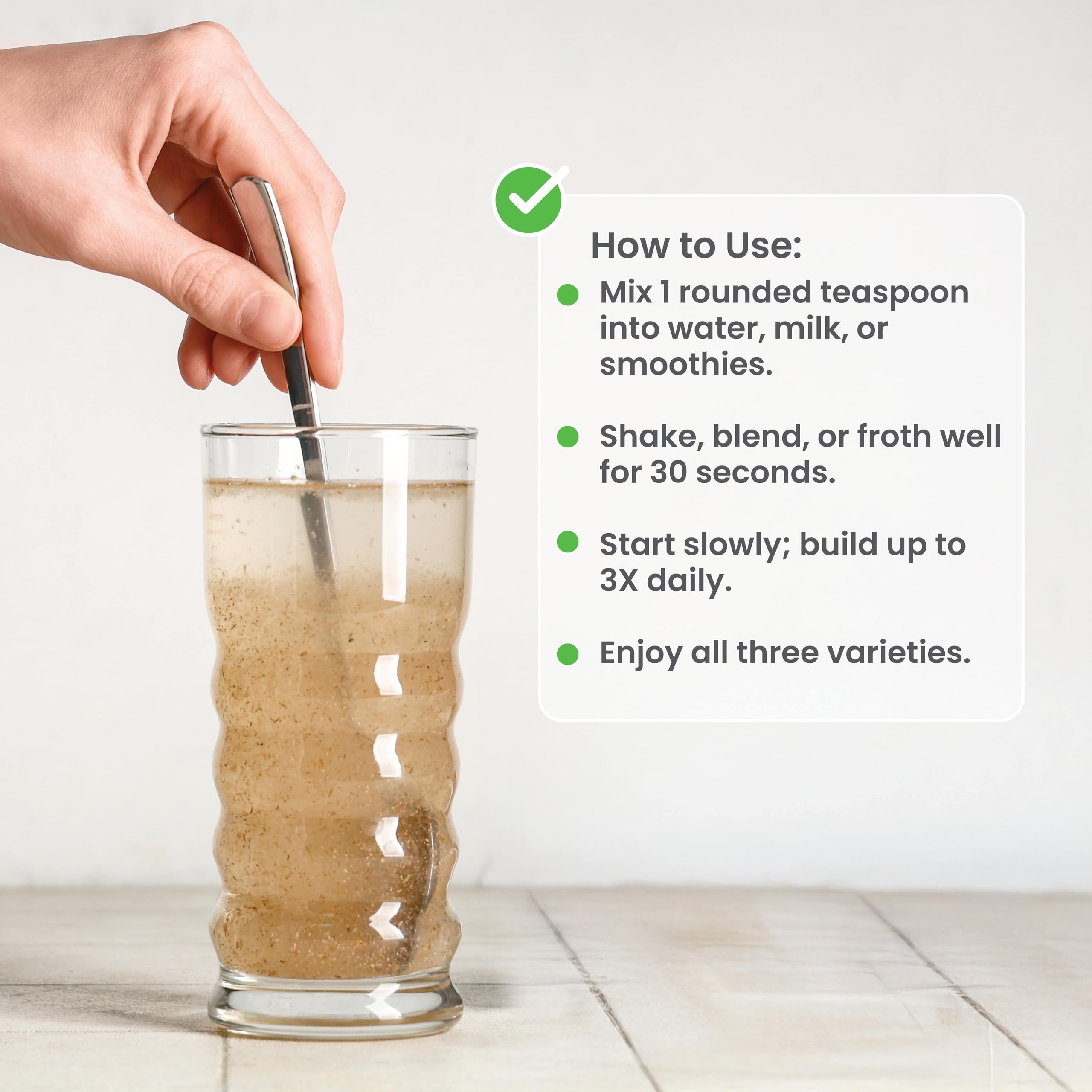 Fiber sources included: inulin, oats, chia seeds, Fibersol-2 in nbpure powder