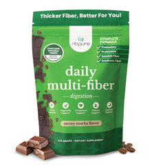 Front label of nbpure Daily Fiber Powder Savory Mocha flavor – 45 servings