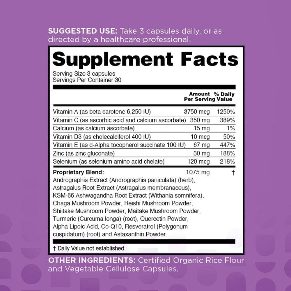 On-table shot of nbpure Immune+ packaging and capsules