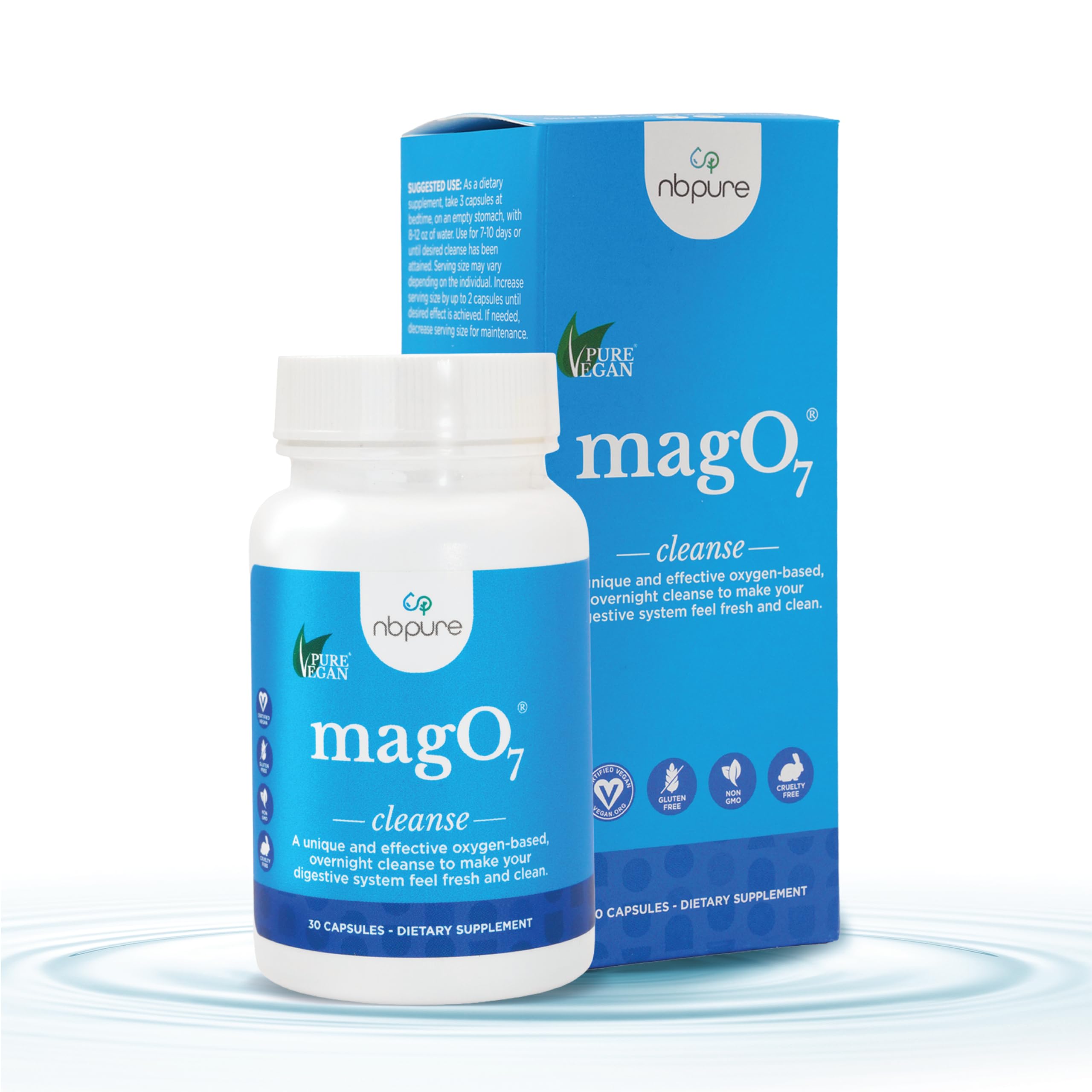 nbpure MagO7 bottle and label on a white background