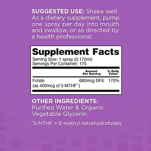 Dosage instructions for nbpure Methylfolate spray