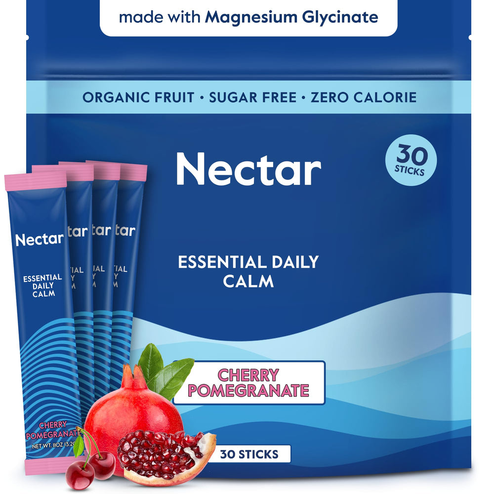 Nectar Calm cherry pomegranate magnesium glycinate drink mix packaging