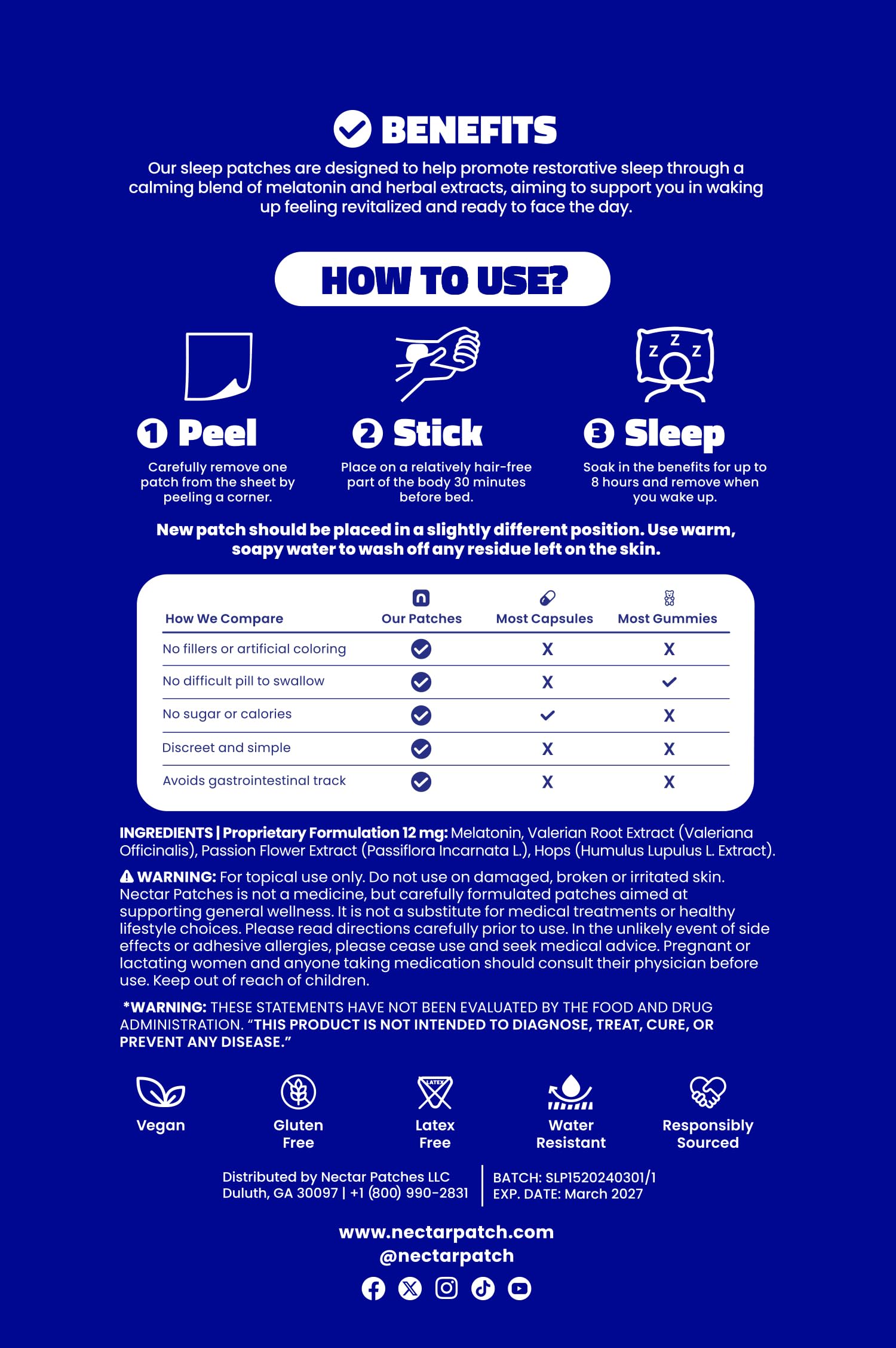 Lifestyle image showing adults using Nectar Sleep Patches while traveling