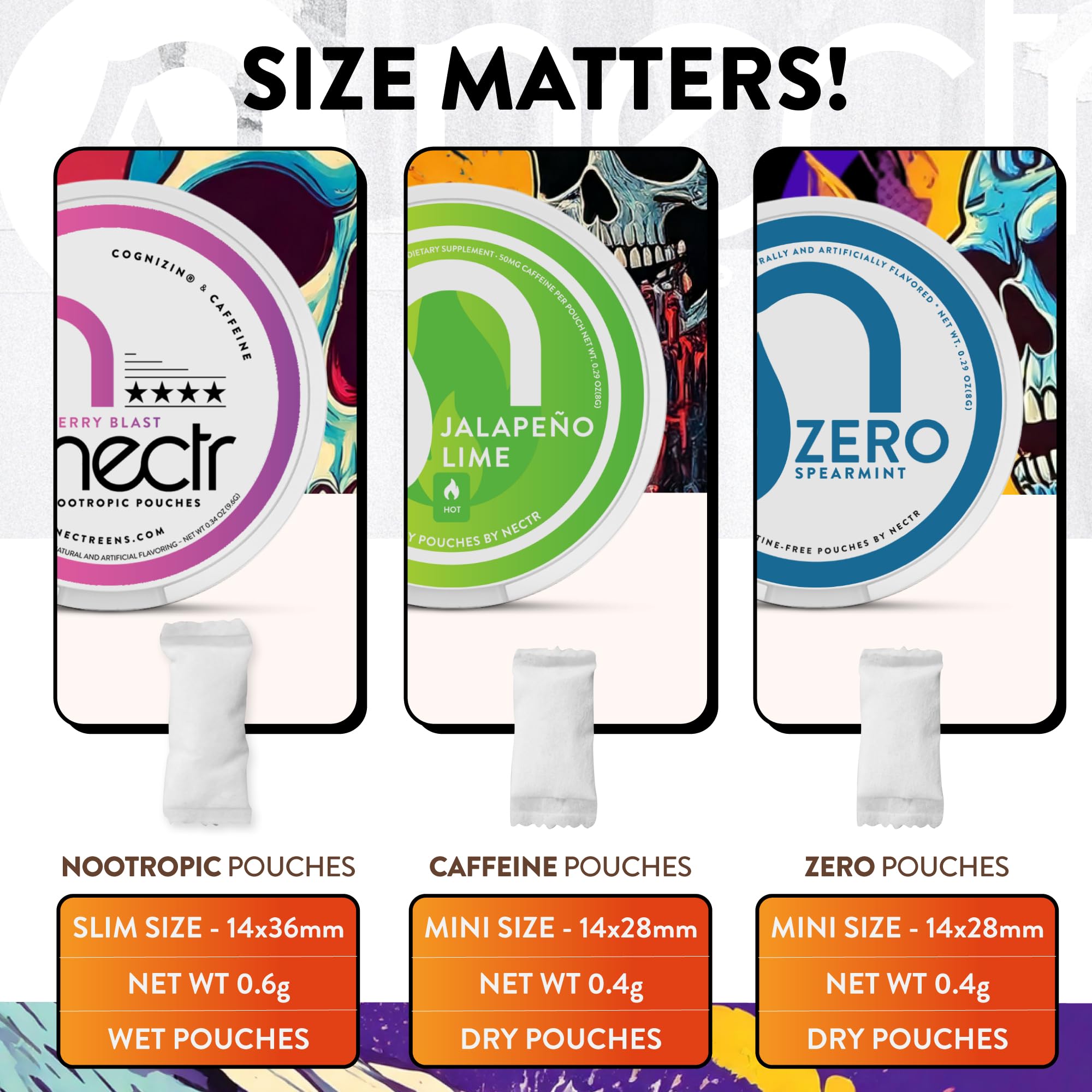 Nectr Energy Pouches in a compact portable bag for travel.