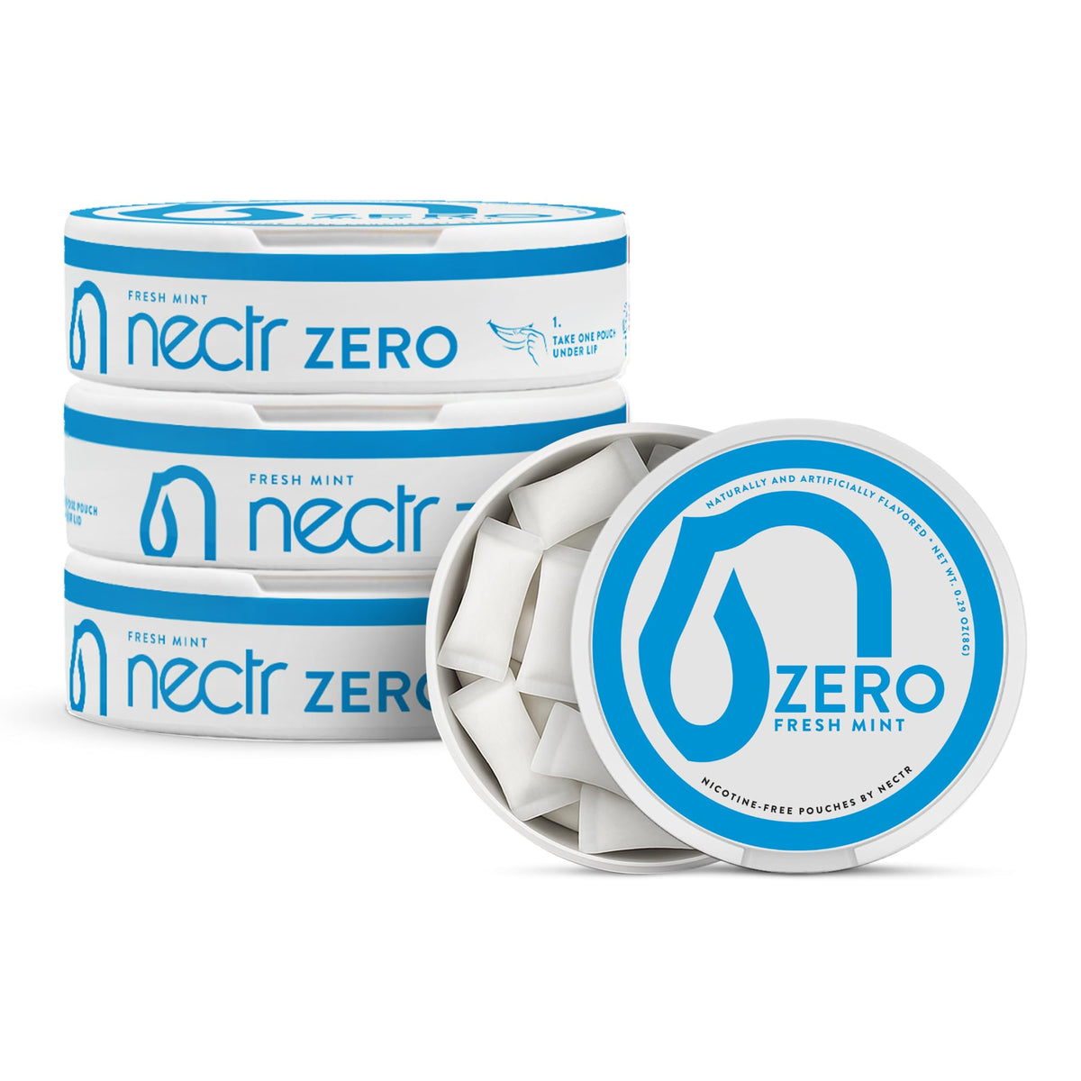 Nectr Energy Zero Pouches Mint packaging front