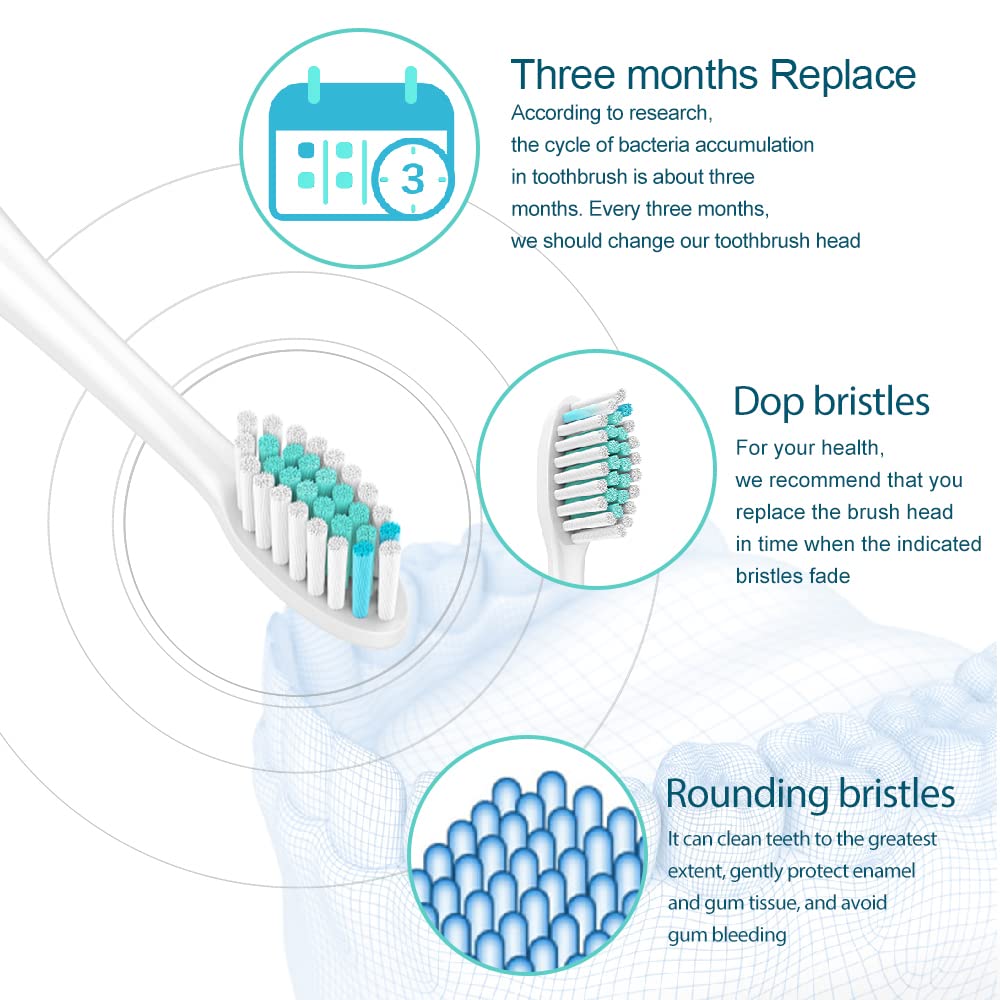 8-pack NEDIFON toothbrush heads laid out for replacement
