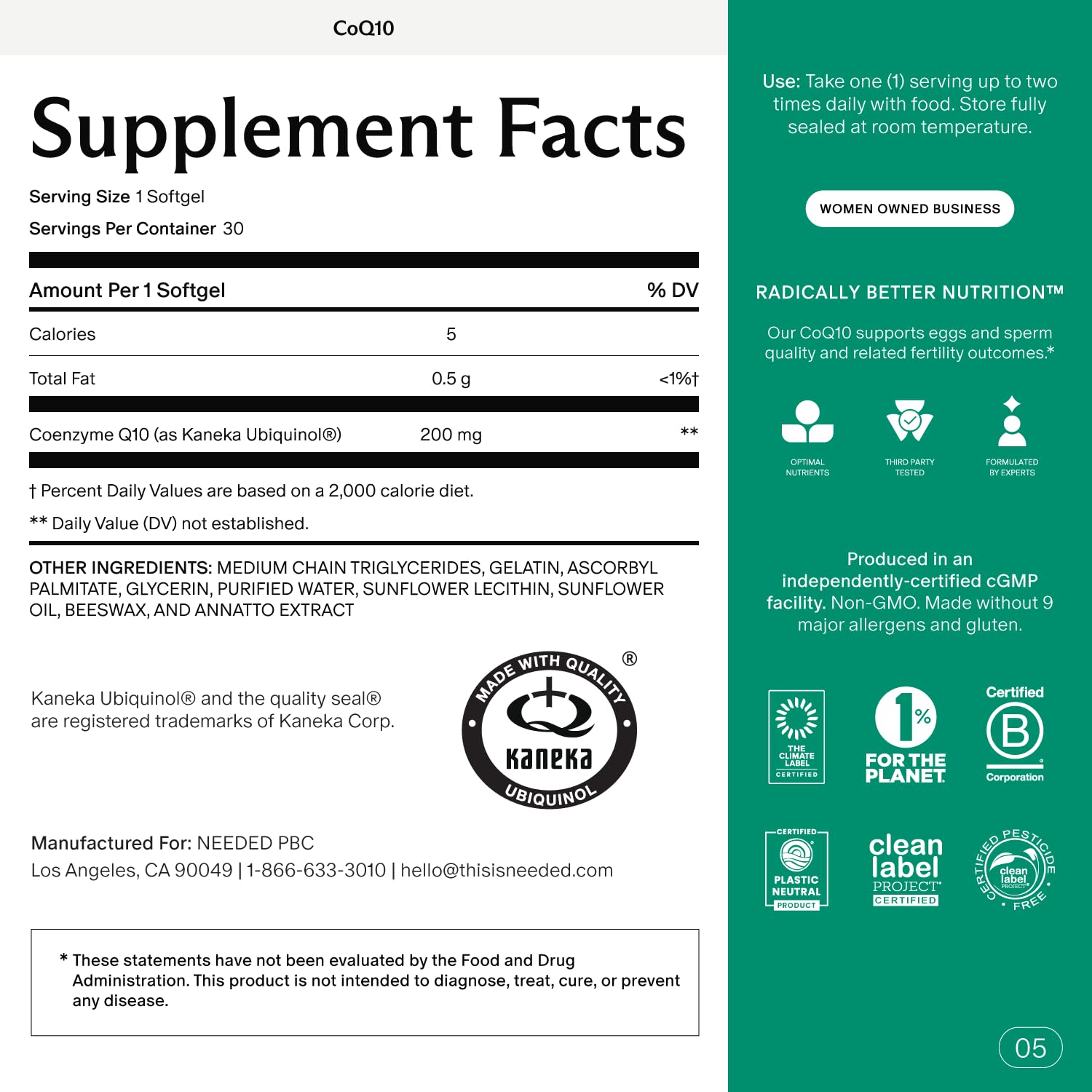 Close-up of CoQ10 ubiquinol 200mg softgels capsule
