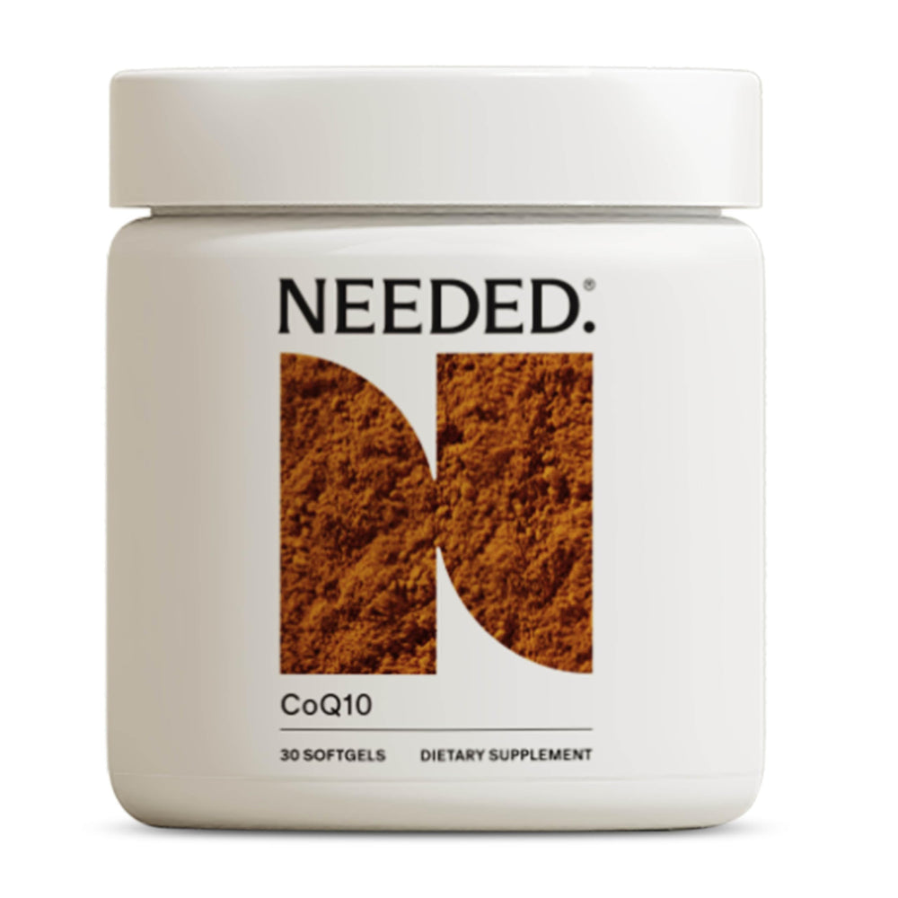 Needed CoQ10 200mg Ubiquinol softgels bottle on white background