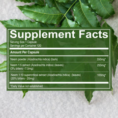 Neem leaf extract and Neem bark powder ingredients