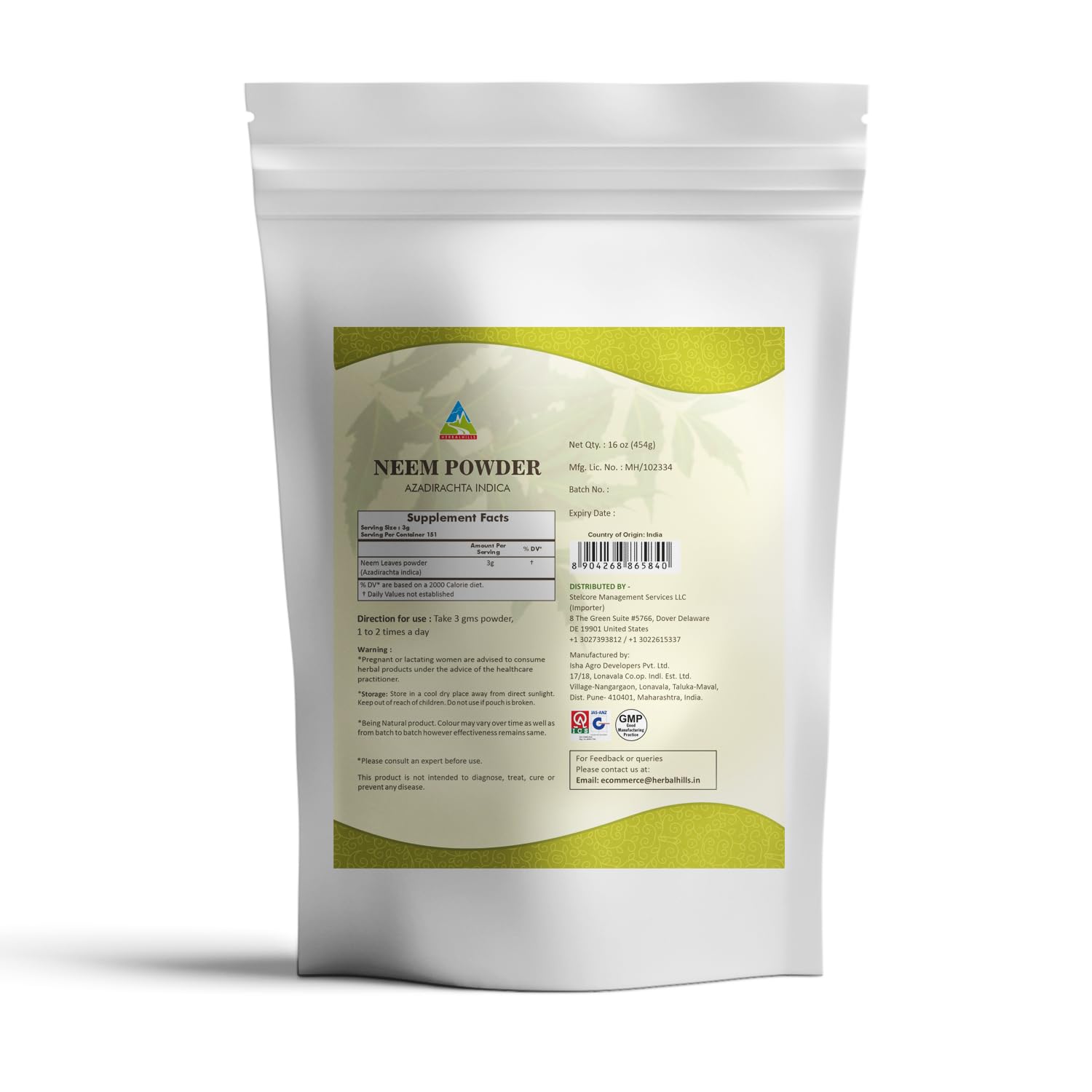 Dried neem leaves used to make neem powder