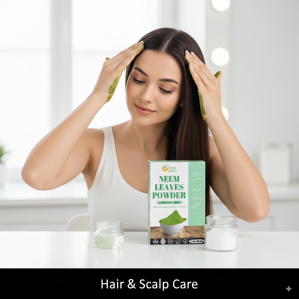 Neem powder used for hair care applications