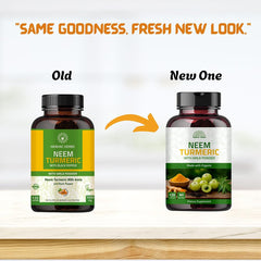 Ingredients: Organic Neem, Turmeric and Amla with Black Pepper Extract