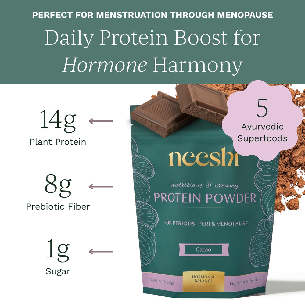 Serving scoop with organic cacao powder and flaxseed