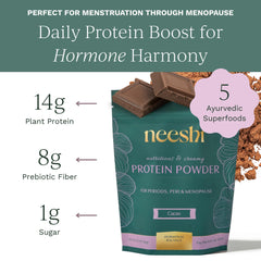 Serving scoop with organic cacao powder and flaxseed