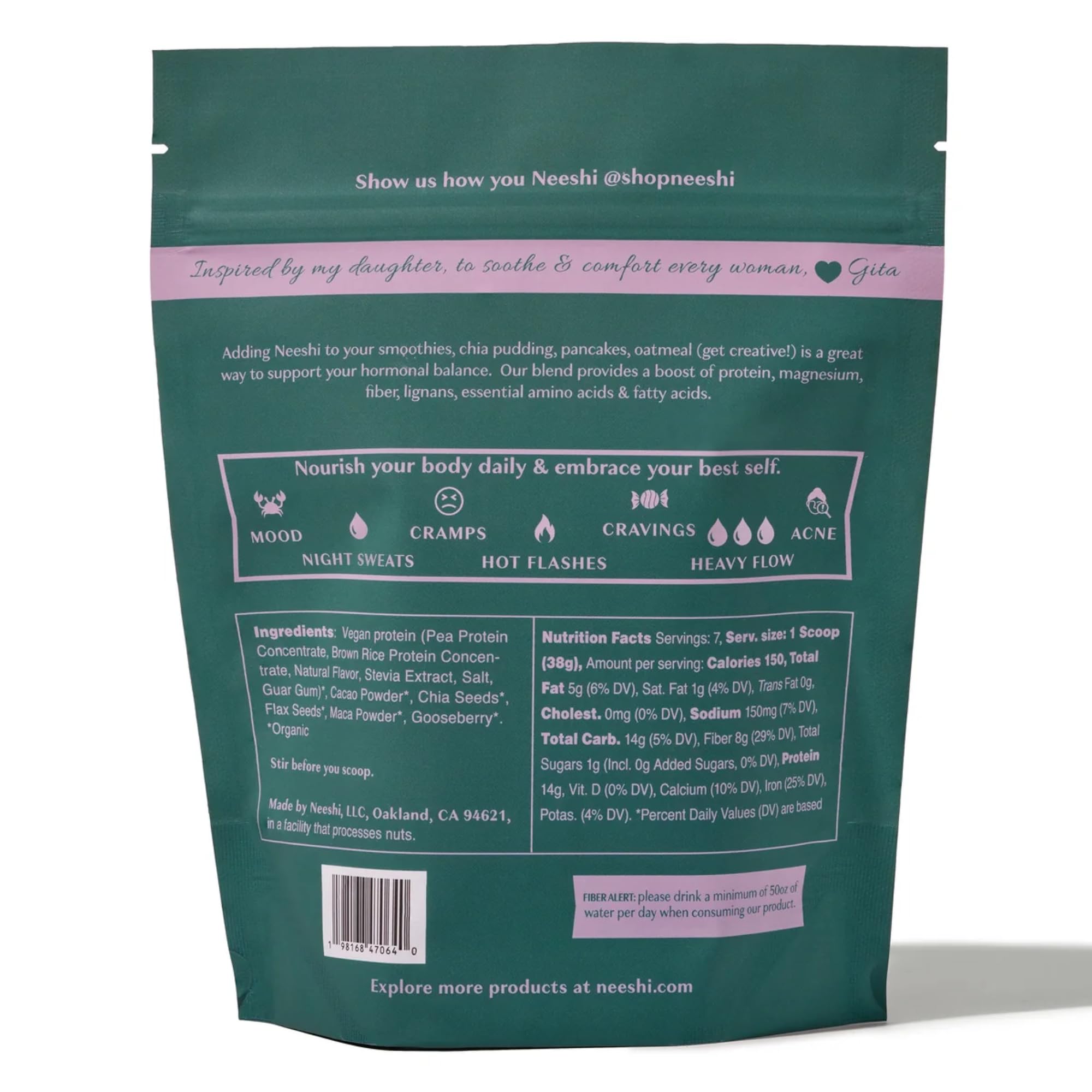 Usage idea: smoothie or oats with NEESHI protein powder