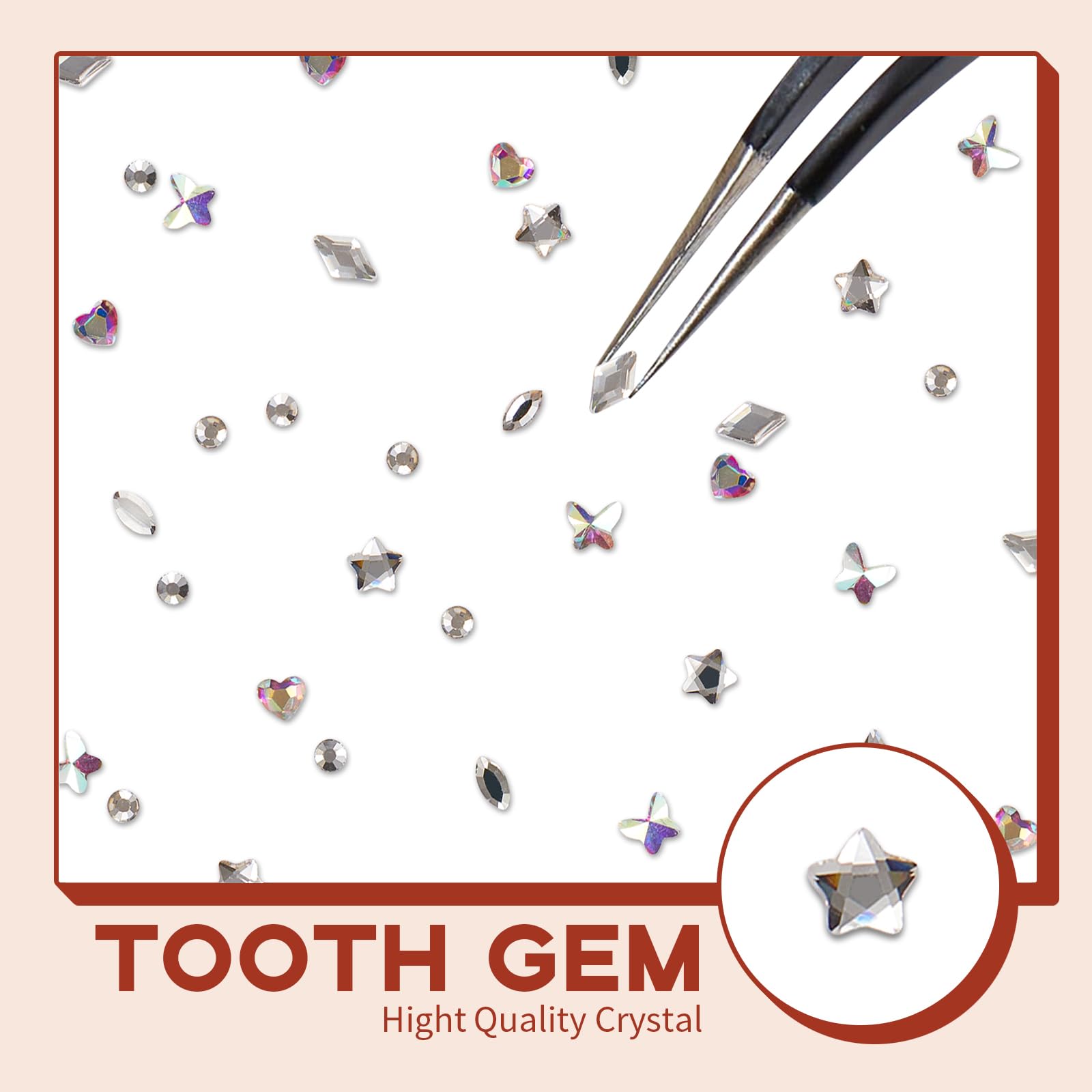 Application tools and lip retractor for tooth gems