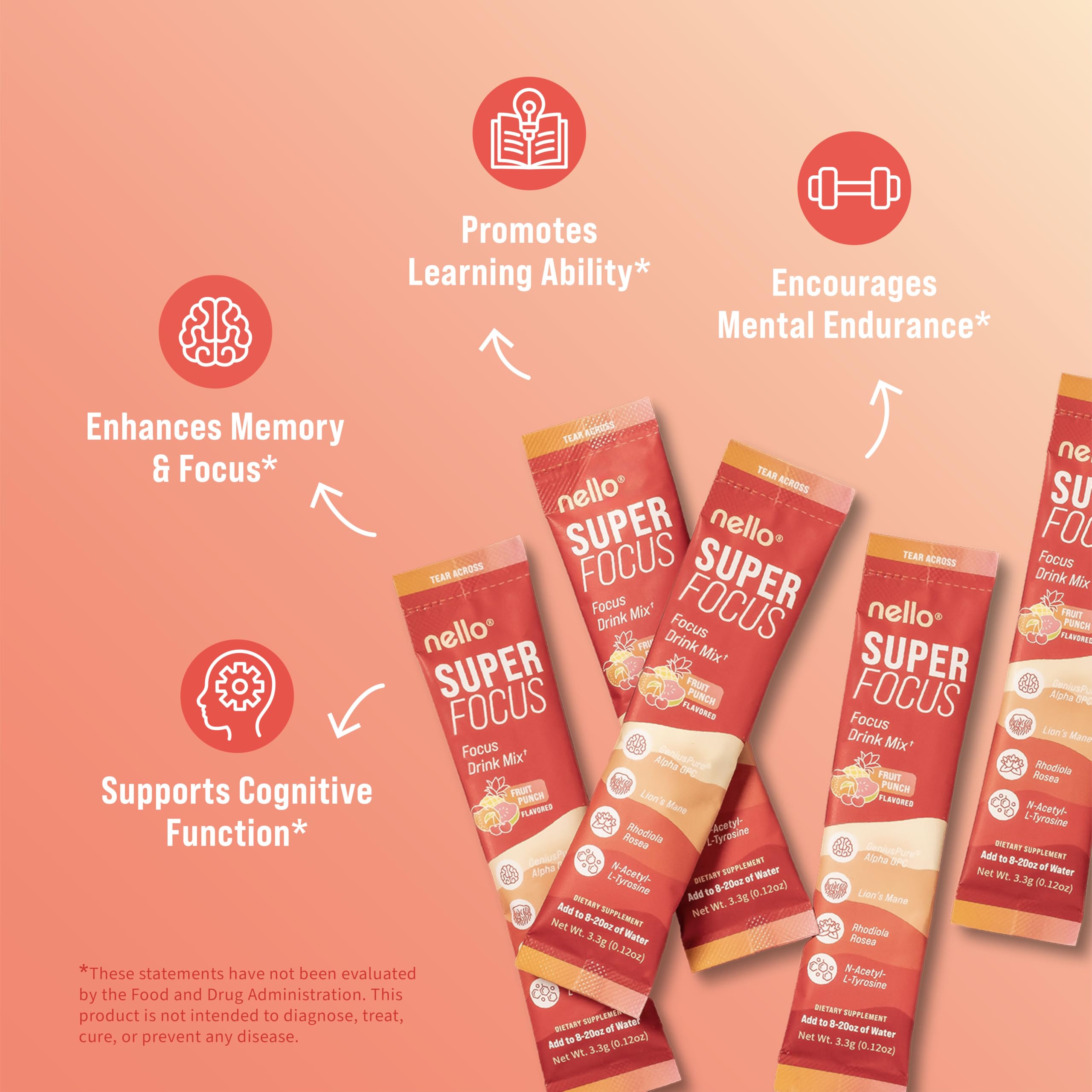 Nello SuperFocus 20-stick packets for on-the-go use
