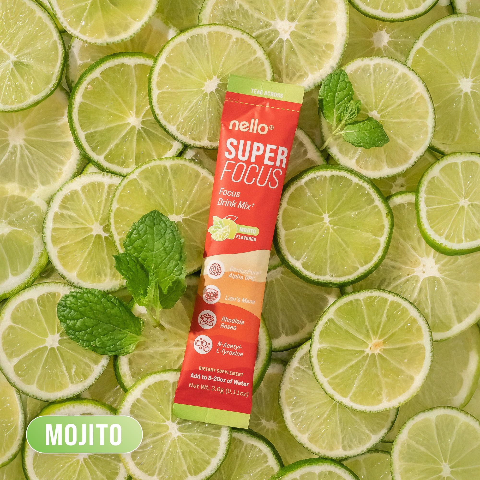 Nello SuperFocus Mojito product label